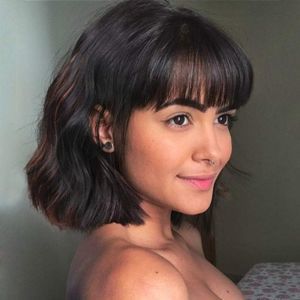 Eira's Bob Wigs with Bangs Black Brown